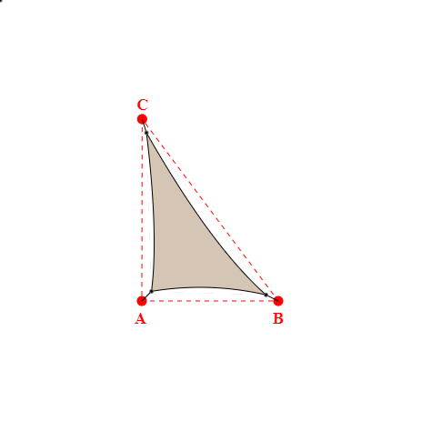 Voile d'ombrage triangle en Soltis Perform 92 Beige Sablé 92-2135 - 2,52x4,43x3,48m