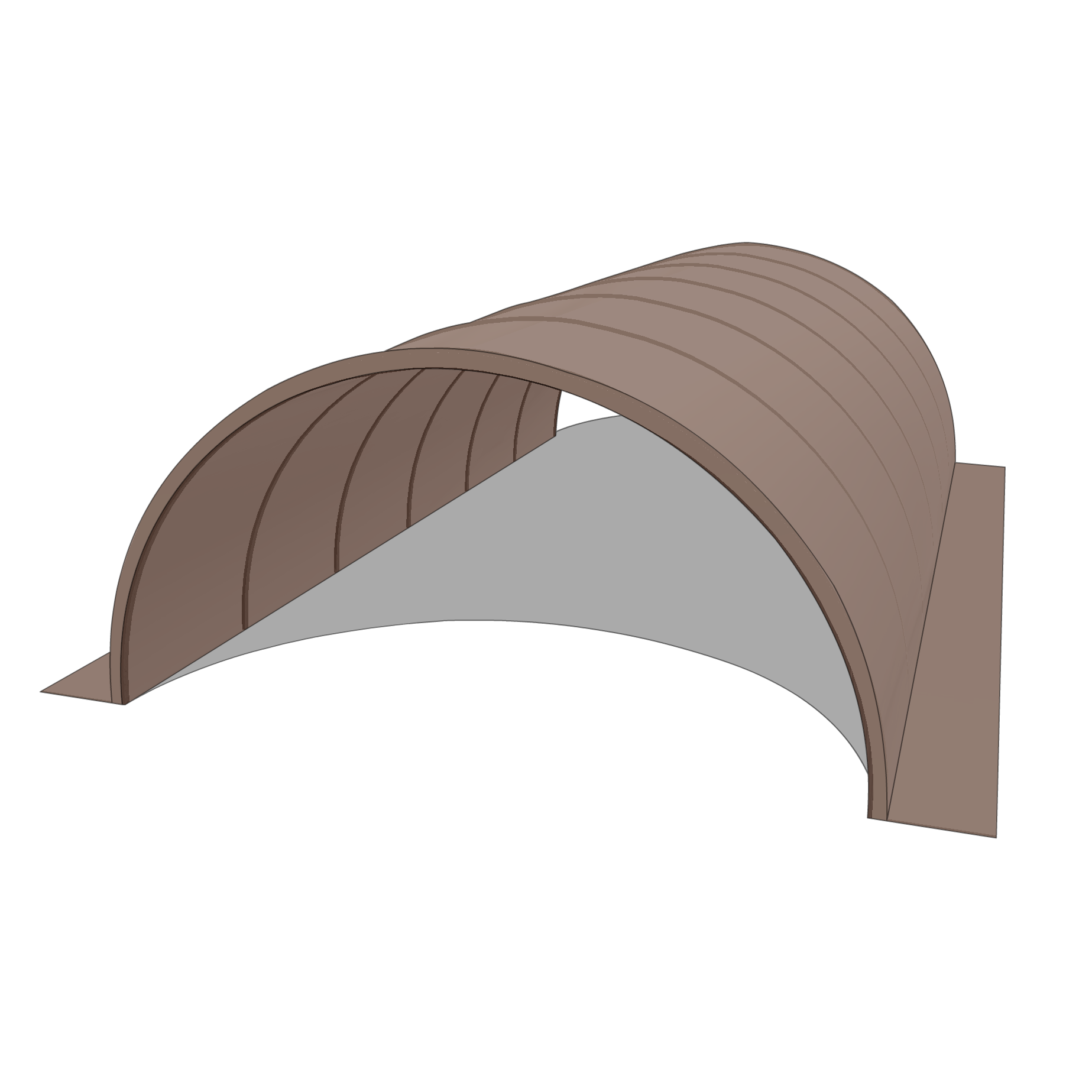 Bâche pour tunnel 18x9m en Membrane PVC 670gr/m² Marron RAL 8017