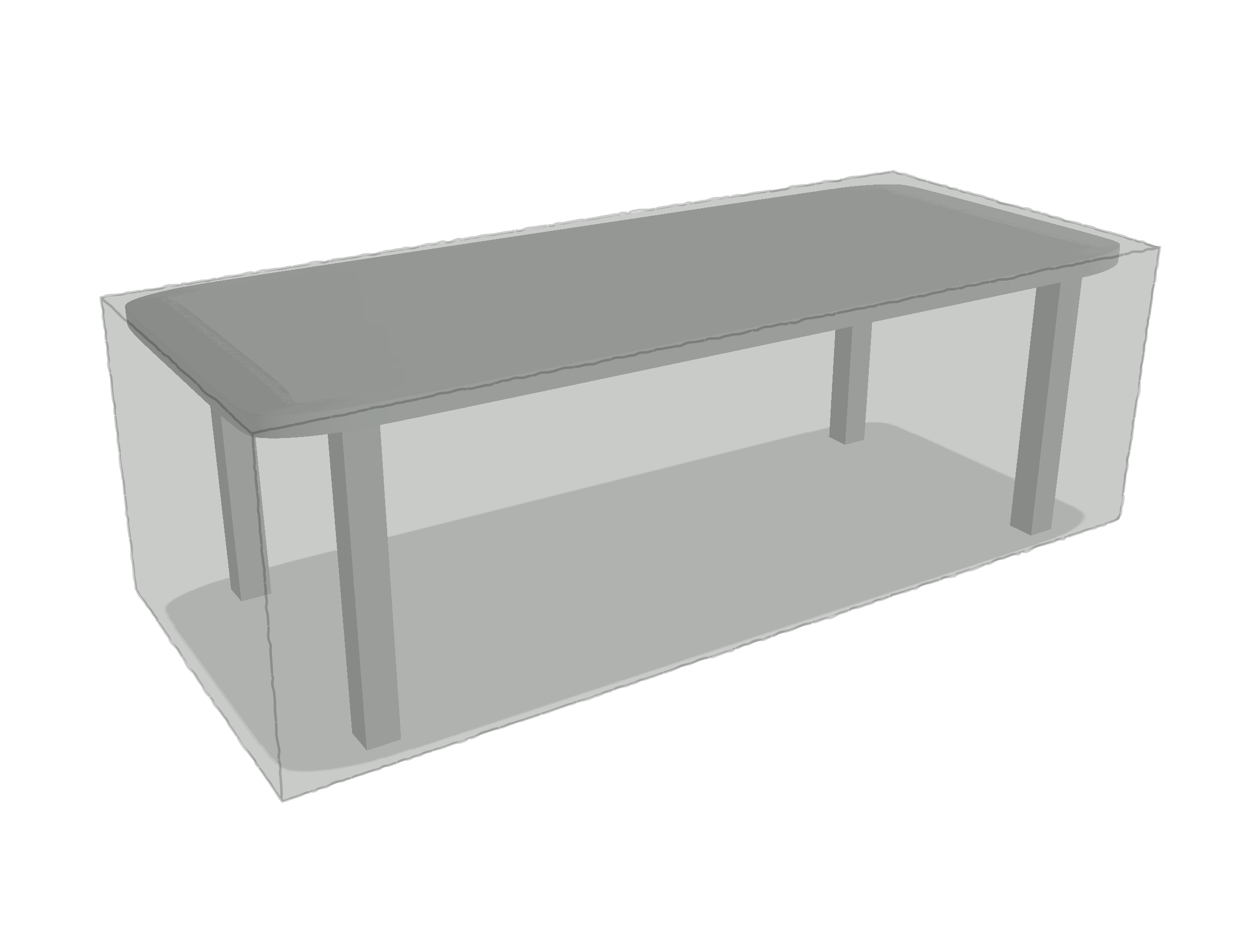 Table de jardin rectangle en Membrane PVC 670gr/m² Gris clair RAL 7038