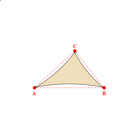 Voile d'ombrage triangle en Soltis Perform 92 Champagne 92-2175 - 4,45x2,97x3,47m