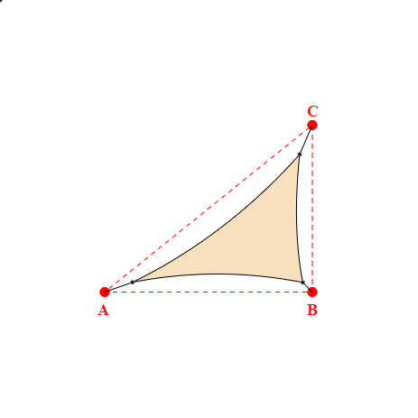 Voile d'ombrage triangle en Soltis Lounge 96 Vanille 96-8861 - 3,77x2,83x4,66m