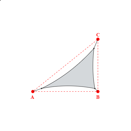 Voile d'ombrage triangle en Soltis Lounge 96 Nuage 96-50272 - 3,77x2,83x4,66m