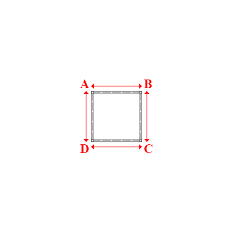 Bâche plate rectangle sur mesure en Toile PVC Microperforée Protect meshes 332, 340gr/m² Blanc - 1.00x1.00m