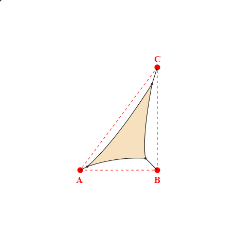 Voile d'ombrage triangle en Soltis Lounge 96 Vanille 96-8861 - 2,29x2,90x4,08m