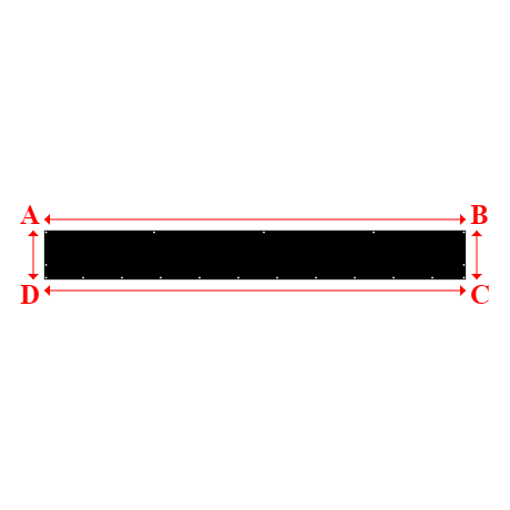 Bâche plate rectangle sur mesure en Membrane PVC 670gr/m² Noir RAL 9005 - 6.03x0.70m