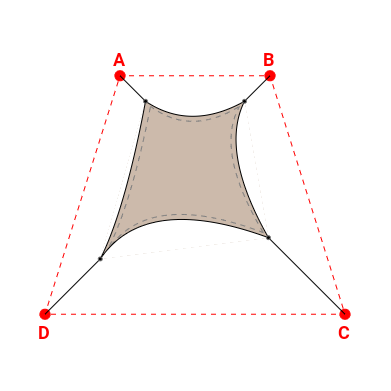 Voile d'ombrage trapèze en Soltis Lounge 96 Sandy beige 96-2135 - 0,99x1,48x1,68x1,69m
