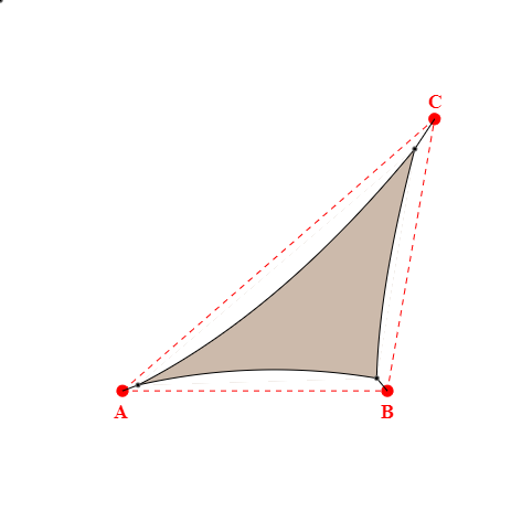 Voile d'ombrage triangle en Soltis Lounge 96 Sandy beige 96-2135 - 4,32x4,21x6,59m