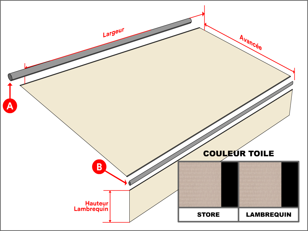 Toile pour store banne Soltis Lounge 96 Sandy beige 96-2135 - 15x6m - remplacement toile de store banne