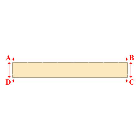 Bâche plate rectangle sur mesure en Membrane PVC 670gr/m² Beige ral 1015 - 5.92x0.80m