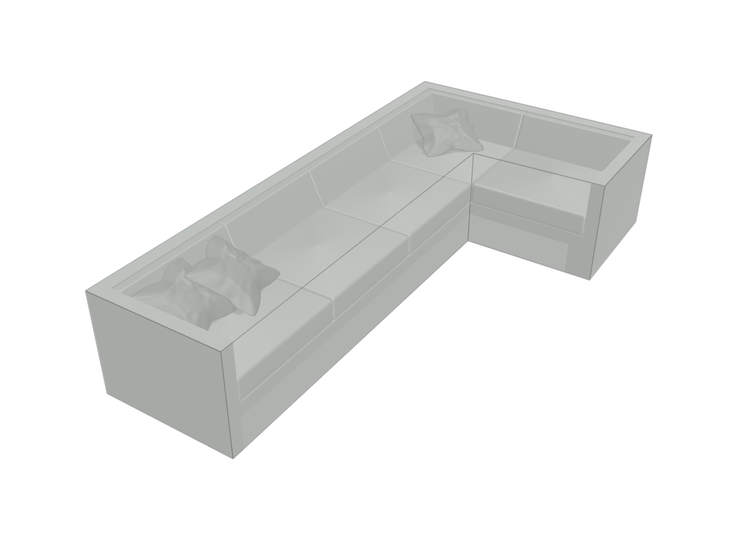Canapé d'angle de jardin en Membrane PVC 670gr/m² Gris clair RAL 7038