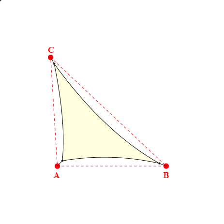 Voile d'ombrage triangle en Soltis Lounge 96 Blanc Cassé 96-1103 - 4,01x5,99x4,02m
