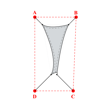 Voile d'ombrage trapèze en Soltis Lounge 96 Nuage 96-50272 - 0,89x1,69x0,19x1,69m