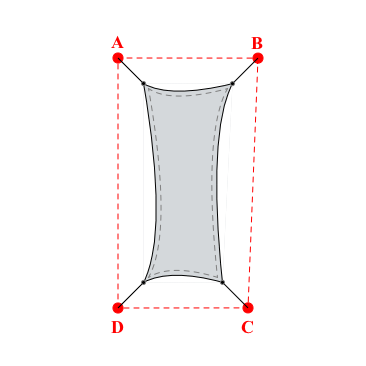 Voile d'ombrage trapèze en Soltis Lounge 96 Nuage 96-50272 - 0,89x1,99x0,79x1,99m
