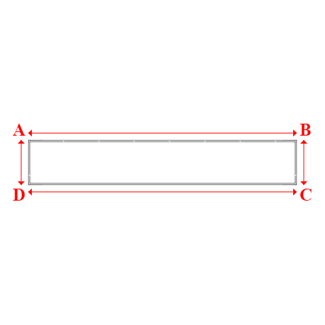 Bâche plate rectangle sur mesure en Membrane PVC 670gr/m² Blanc RAL 9016 - 6.00x1.00m