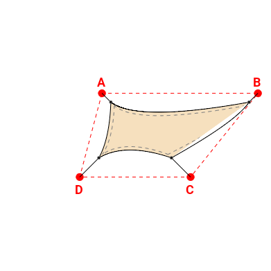 Voile d'ombrage trapèze en Soltis Lounge 96 Vanille 96-8861 - 3,99x2,29x2,09x1,69m