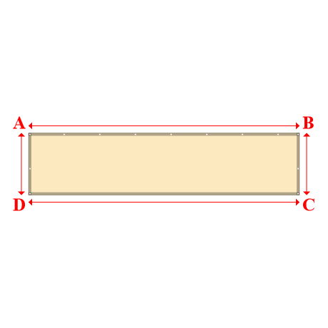 Bâche plate rectangle sur mesure en Membrane PVC 670gr/m² Beige ral 1015 - 4.80x1.10m