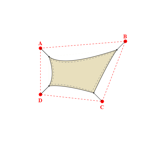 Voile d'ombrage trapèze en Soltis Perform 92 Quartz 92-50303 - 4,39x2,89x2,89x1,89m