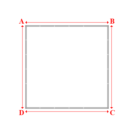 Bâche plate rectangle sur mesure en Protect covert 905F3 900gr/m², toile PVC Etanche Blanc - 2.86x2.86m