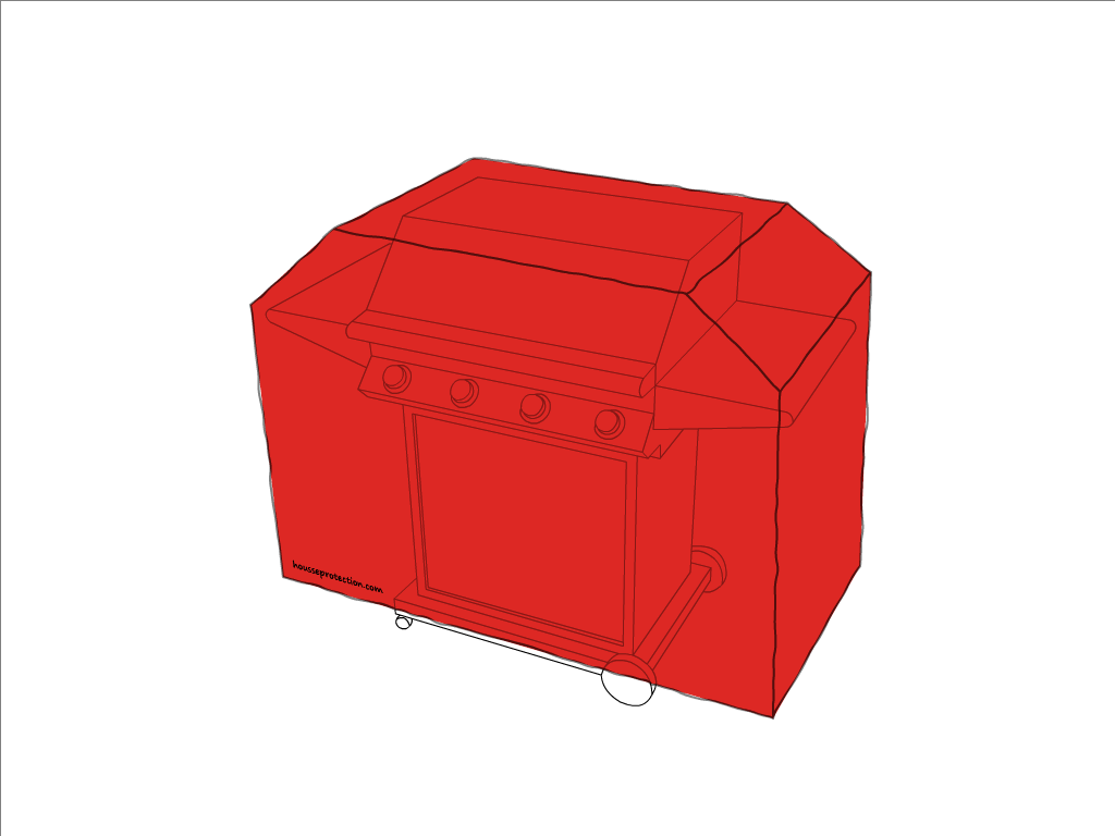 Housse de barbecue en Membrane PVC 670gr/m² Rouge RAL 3002
