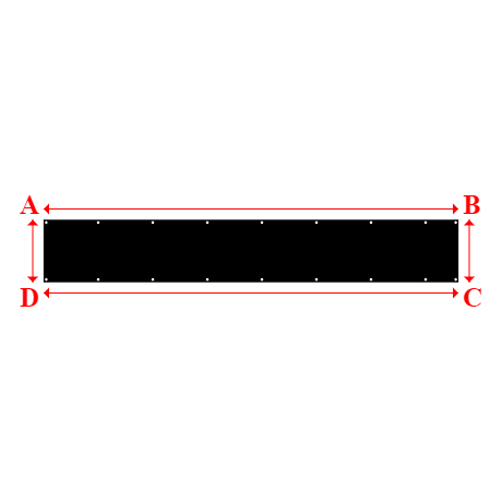 Bâche plate rectangle sur mesure en - 4.00x0.60m