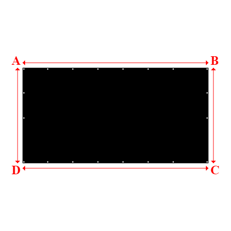 Bâche plate rectangle sur mesure en - 3.70x1.90m
