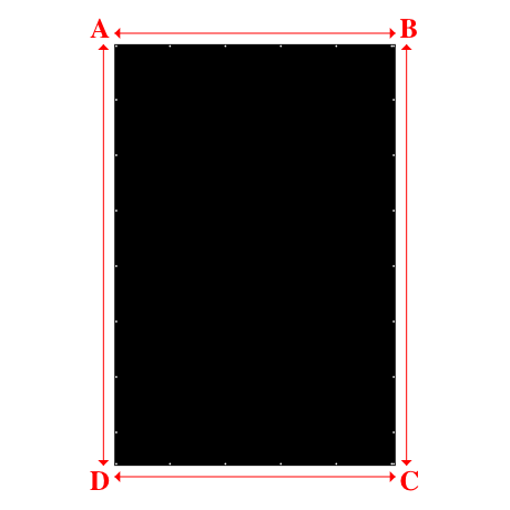 Bâche plate rectangle sur mesure en - 4.00x6.00m