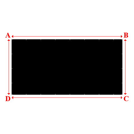 Bâche plate rectangle sur mesure en - 6.00x3.00m