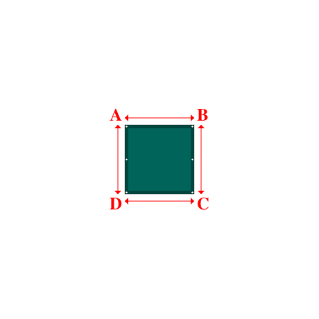 Bâche plate rectangle sur mesure en Membrane PVC 670gr/m² Vert industrie RAL 6026 - 1.00x1.00m