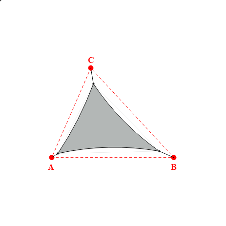 Voile d'ombrage triangle en Soltis Lounge 96 Galet 96-2171 - 4,15x3,85x3,20m