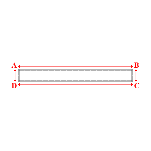 Bâche plate rectangle sur mesure en Membrane PVC 670gr/m² Blanc RAL 9016 - 3.80x0.40m