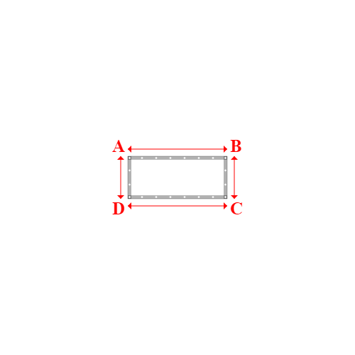 Bâche plate rectangle sur mesure en Membrane PVC 670gr/m² Blanc RAL 9016 - 1.40x0.60m