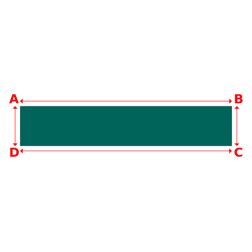 Bâche plate rectangle sur mesure en Membrane PVC 670gr/m² Vert industrie RAL 6026 - 16.00x3.00m