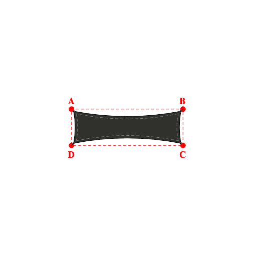 Voile d'ombrage rectangle en Soltis Horizon 86 Noir profond 86-51176 - 4,28x1,28x4,28x1,28m