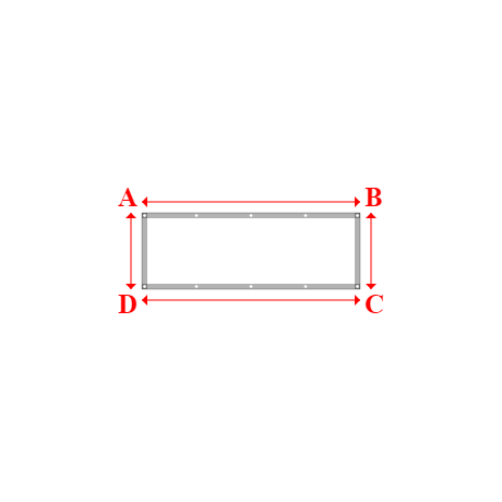 Bâche plate rectangle sur mesure en Membrane PVC 670gr/m² Blanc RAL 9016 - 2.00x0.70m