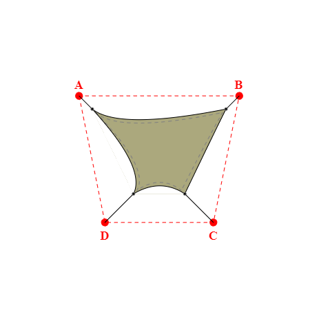 Voile d'ombrage trapèze en Soltis Lounge 96 Tilleul 96-50848 - 2,59x1,69x0,99x1,69m
