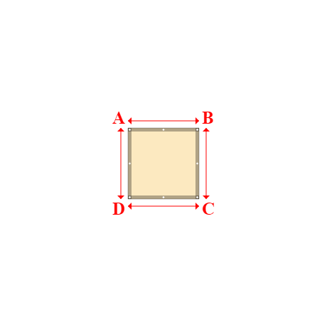 Bâche plate rectangle sur mesure en Membrane PVC 670gr/m² Beige ral 1015 - 1.00x1.00m