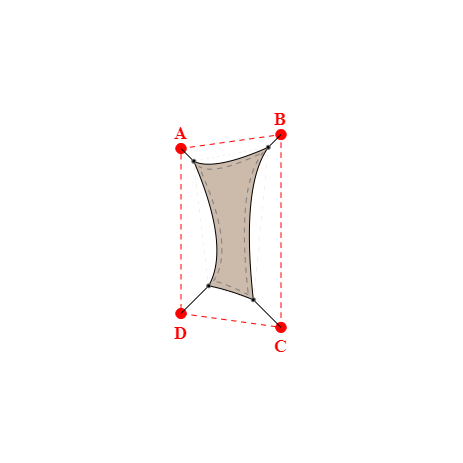 Voile d'ombrage trapèze en Soltis Lounge 96 Sandy beige 96-2135 - 1,49x3,59x0,89x2,49m