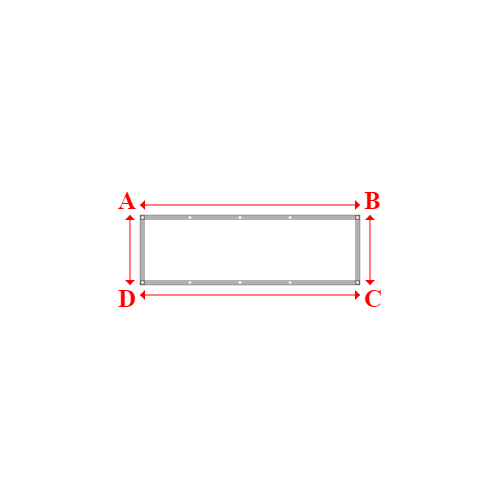 Bâche plate rectangle sur mesure en Membrane PVC 670gr/m² Blanc RAL 9016 - 2.20x0.70m