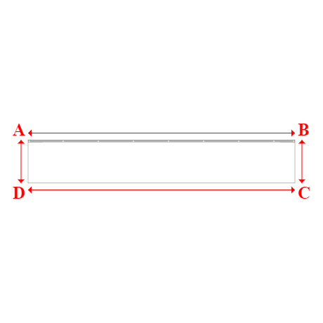 Bâche plate rectangle sur mesure en Membrane PVC 670gr/m² Blanc RAL 9016 - 5.98x0.96m