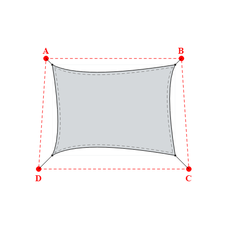 Voile d'ombrage trapèze en Soltis Lounge 96 Nuage 96-50272 - 4,99x3,69x4,99x3,69m
