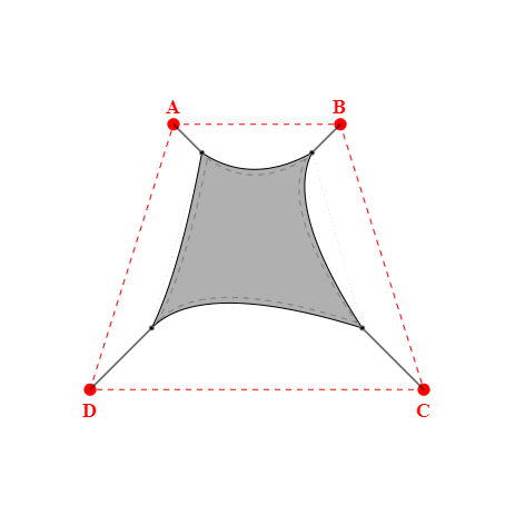 Voile d'ombrage trapèze en Soltis Perform 92 alu/blanc 92-2051 - 0,99x1,69x1,89x1,69m