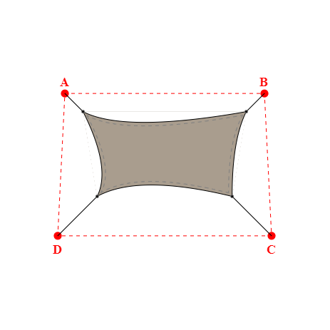 Voile d'ombrage trapèze en Soltis Lounge 96 Taupe 96-50850 - 2,29x1,19x1,89x1,19m