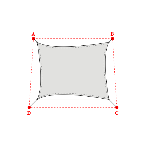 Voile d'ombrage trapèze en Soltis Perform 92 nuage 92-50272 - 4,99x3,99x4,99x3,99m