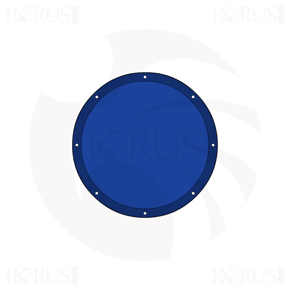 Bâche plate ronde en Membrane PVC 670gr/m² Bleu foncé RAL 5002 d'une diamètre de 7.5m