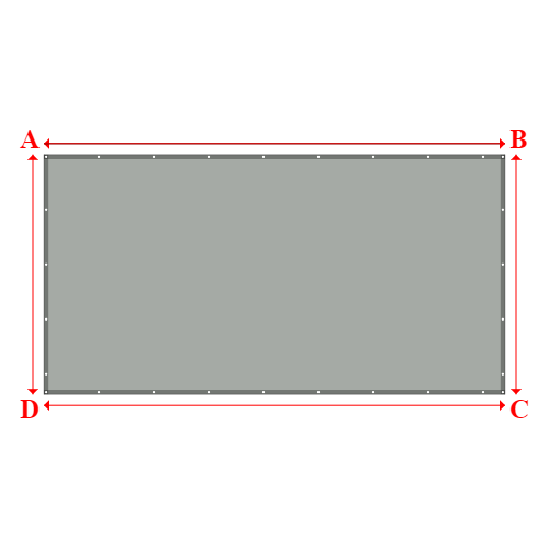 Bâche plate rectangle sur mesure en Membrane PVC 670gr/m² Gris clair RAL 7038 - 5.00x2.60m