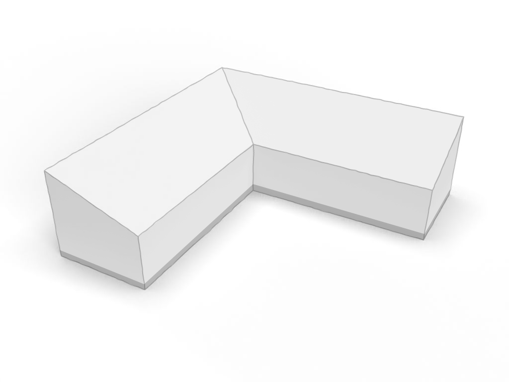 Quadrilatère trapézoïdale L en Membrane PVC 670gr/m² Blanc RAL 9016