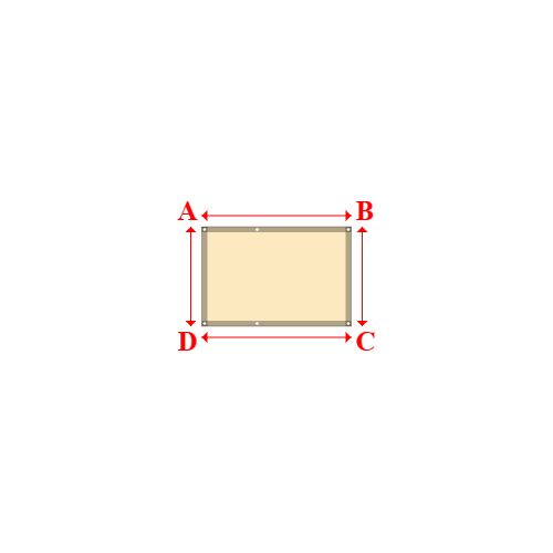 Bâche plate rectangle sur mesure en Membrane PVC 670gr/m² Beige ral 1015 - 1.35x0.90m