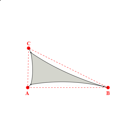 Voile d'ombrage triangle en Soltis Perform 92 Galet 92-2171 - 4,89x5,39x2,14m
