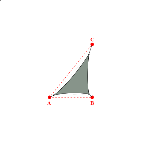 Voile d'ombrage triangle en Soltis Perform 92 Vert de gris 92-51179 - 2,29x2,58x3,51m