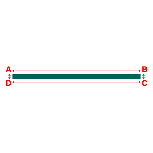 Bâche plate rectangle sur mesure en Membrane PVC 670gr/m² Vert industrie RAL 6026 - 15.00x0.60m